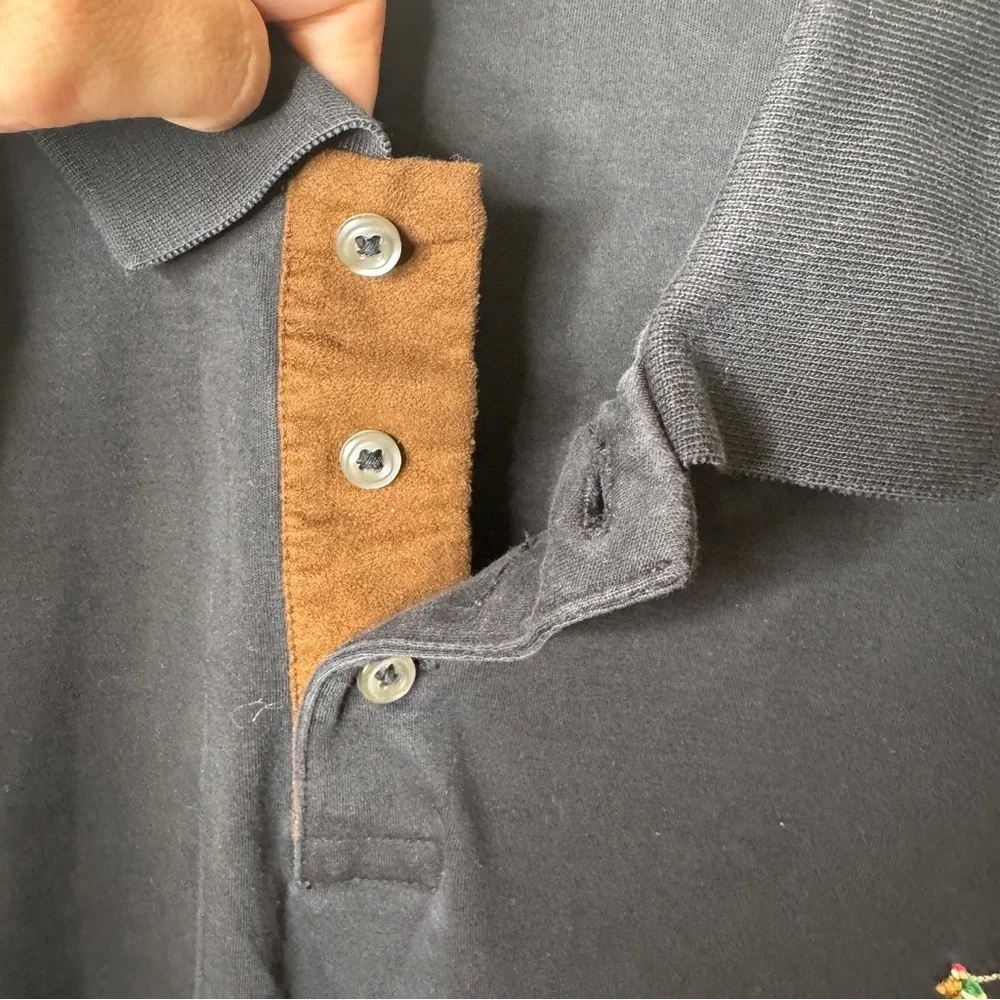 Polo Ralph Lauren Shirt Mens XXL Black Polo Long Sleeve Rugby Style Classic Fit